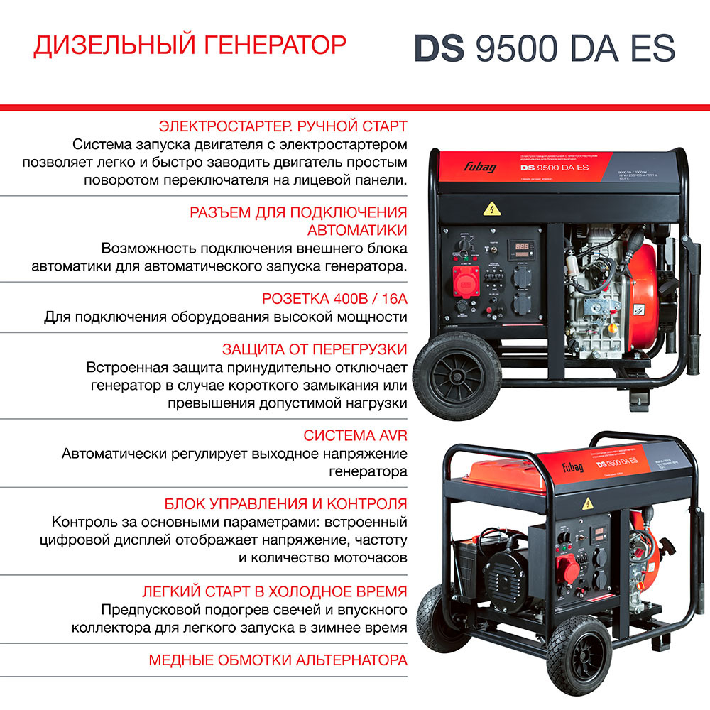 Дизельный генератор трехфазный Fubag DS 9500 XD ES
