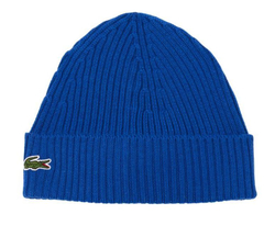 Czapka zimowa Lacoste Unisex Ribbed Wool Beanie - небесный