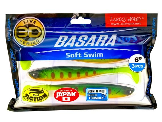 Виброхвосты LJ 3D Series BASARA SOFT SWIM 6.0in (15,24)/PG01 3шт.