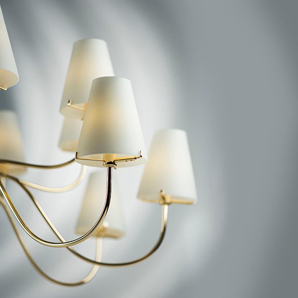 758162 Люстра подв. DIAFANO 16х40W G9 ЗОЛОТО/БЕЛЫЙ