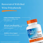 Doctor's Best, транс-ресвератрол 200 с Resvinol, 200 мг, 60 вегетарианских капсул
