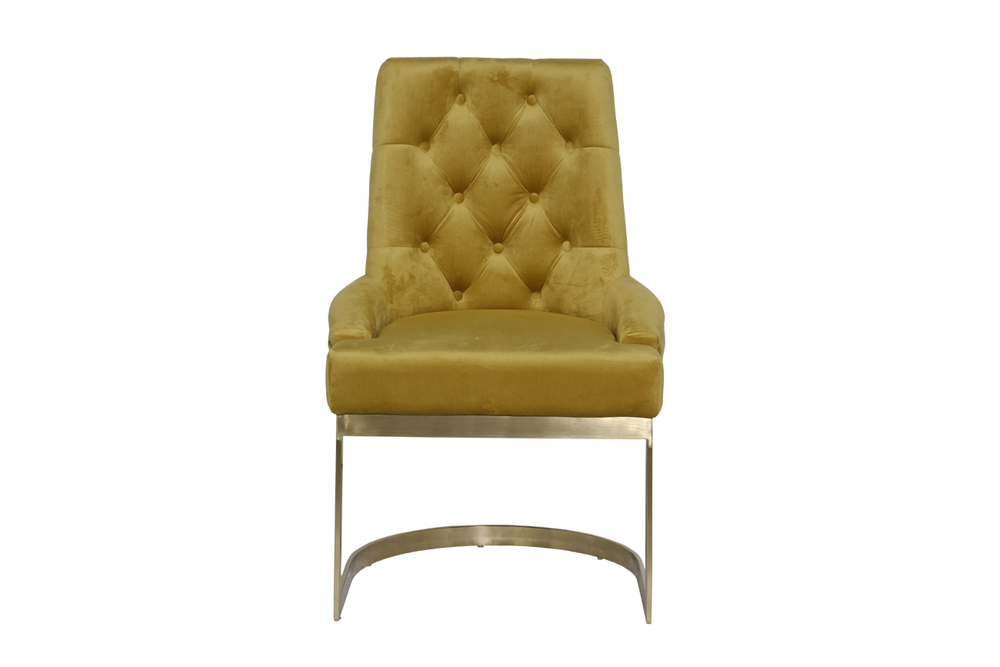 Стул Garda Decor велюр оливковый, матовое золото 65*61*93 см