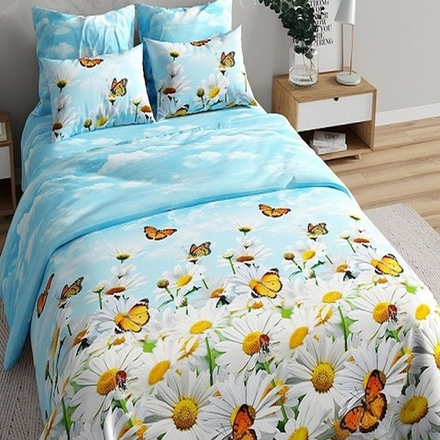 Комплект постельного белья "П37. РОМАШКИ", перкаль, 100% хлопок.