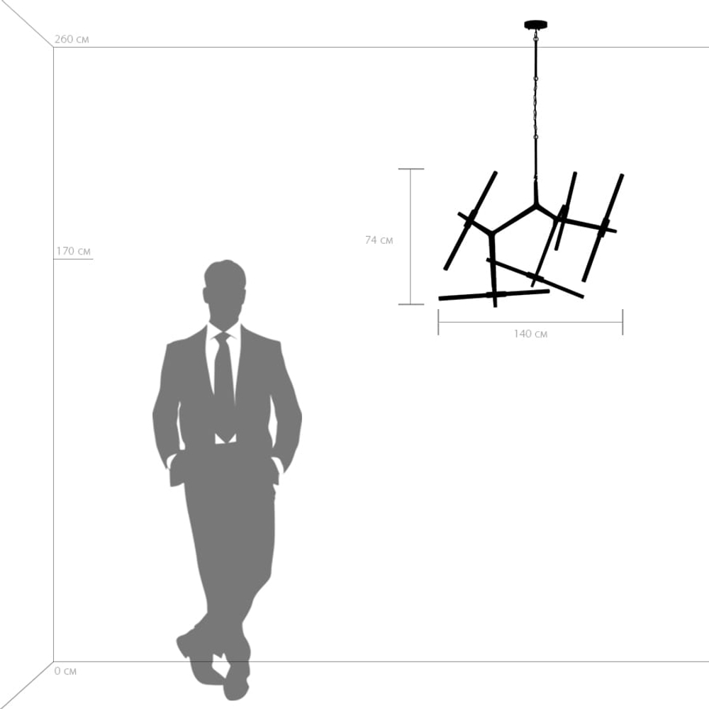 742107 Люстра STRUTTURA 10х6W (led) G9 ЧЕРНЫЙ МАТОВЫЙ