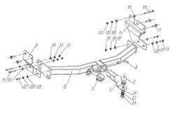 Фаркоп под квадрат для Great Wall Hover H5 , GW Safe , Haval H5, 2010-, Бизон.FA 0595-E