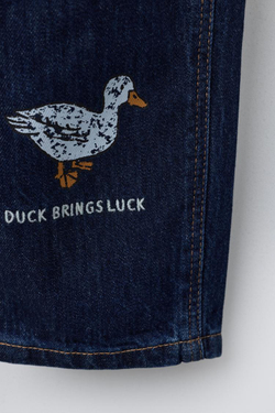 ZARA ДЖИНСЫ BAGGY С НАШИВКАМИ, СИНИЙ