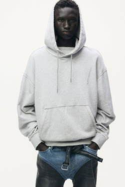 H&M - Glenn Martens Толстовка с капюшоном и вышивкой, светло-серый