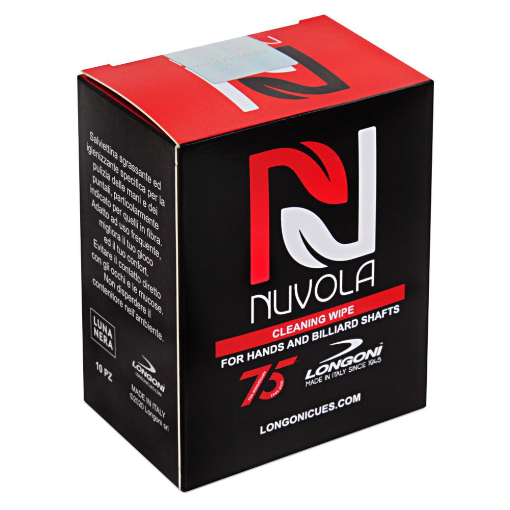 Салфетки для чистки кия и рук Longoni Nuvola Cleaning Wipes 10шт