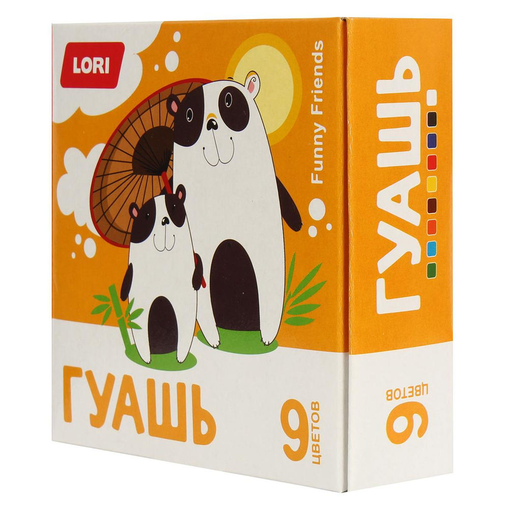 Гуашь 9 цветов 15 мл "FUNNY FRIENDS" (Lori)