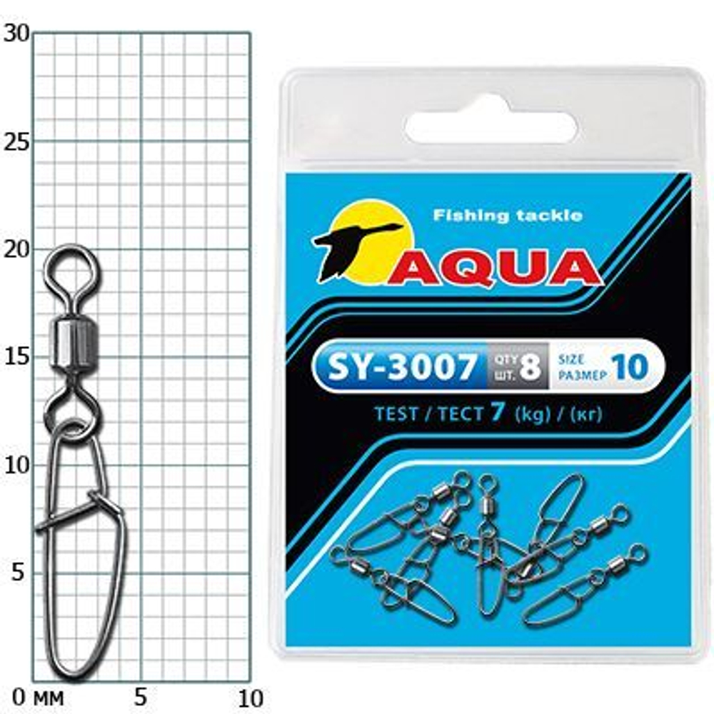 Карабин с вертлюгом для рыбалки SY-3007 №05 (упк. 8 шт.)