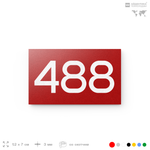 Номер на дверь 488, табличка на дверь для офиса, квартиры, кабинета, аудитории, склада, красная 120х70 мм, Айдентика Технолоджи