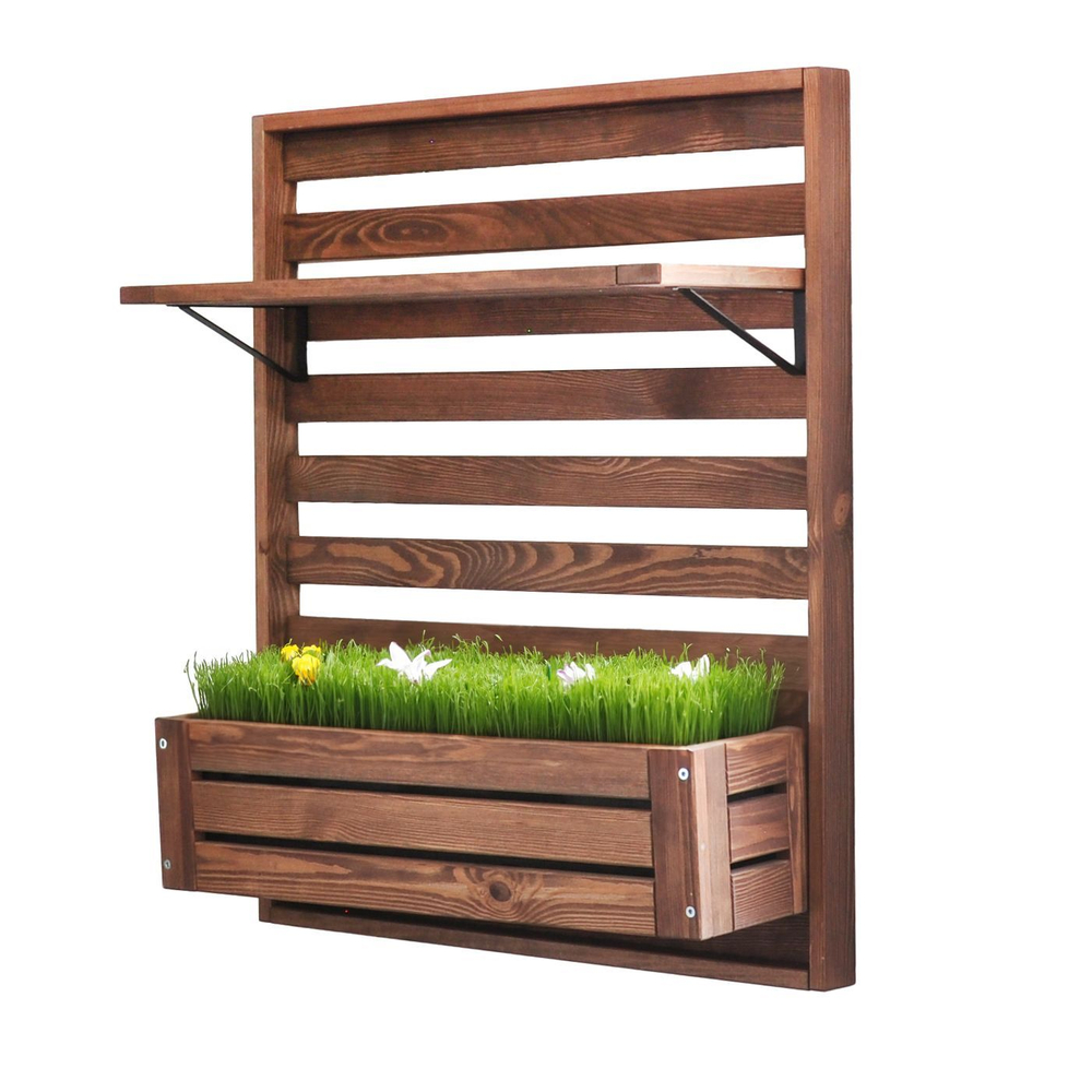 Полка настенная, 76х25х2, Эпларо, для ванной, для обуви, для книг и цветов, деревянная, венге, Dipriz