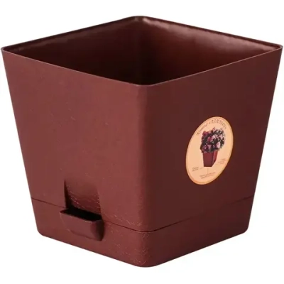 Кашпо Азалия квадратное 2л (коричневый)