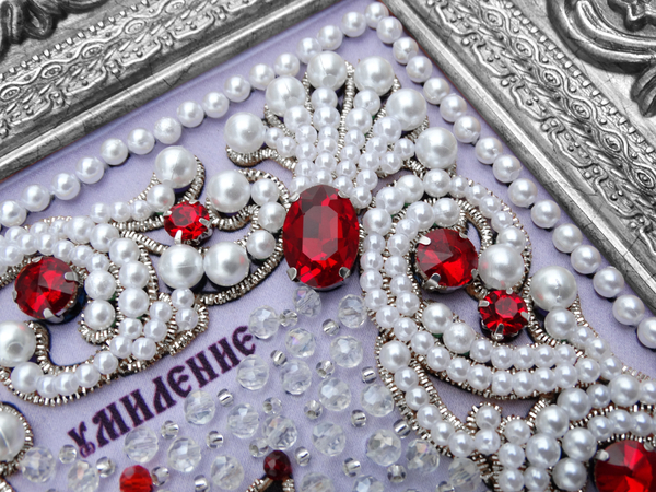 ЖС-2-СК Набор для вышивания хрустальными камнями Богородица Умиление (красный)