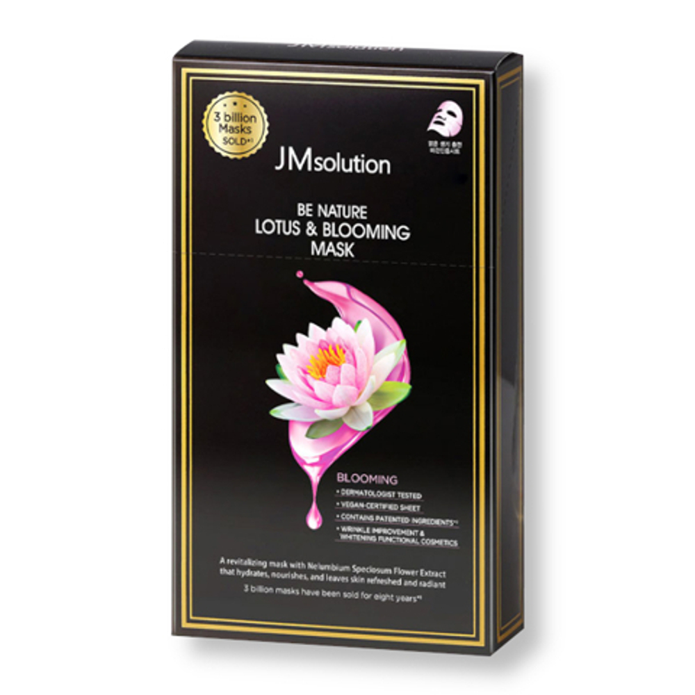 Маска тканевая с лотосом JMsolution Be Nature lotus & blooming mask, 24мл