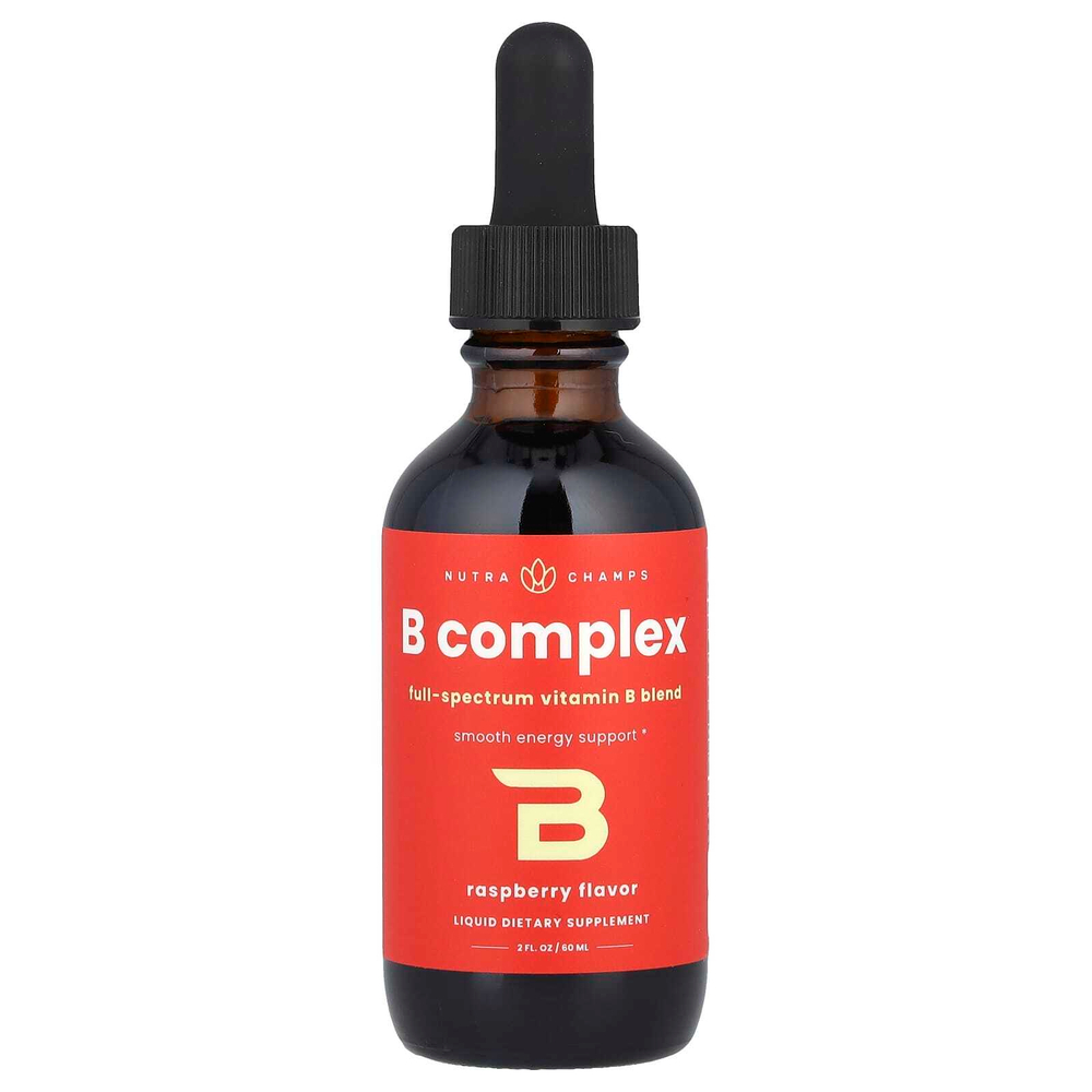 NutraChamps, B Complex, малина, 60 мл (2 жидк. унц.)