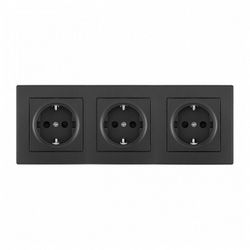 Розетка с заземлением и со шторкой Arte Milano SET06-3 SET06-3-40-1x3 black