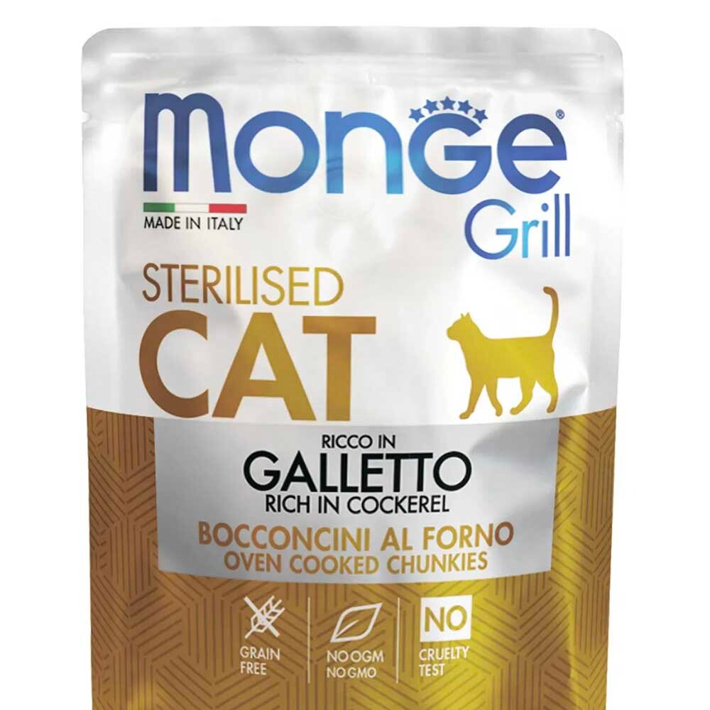 Monge Cat Grill Pouch Sterilised (курица итальянская) 85 г - консервы (пауч) для стерилизованных кошек
