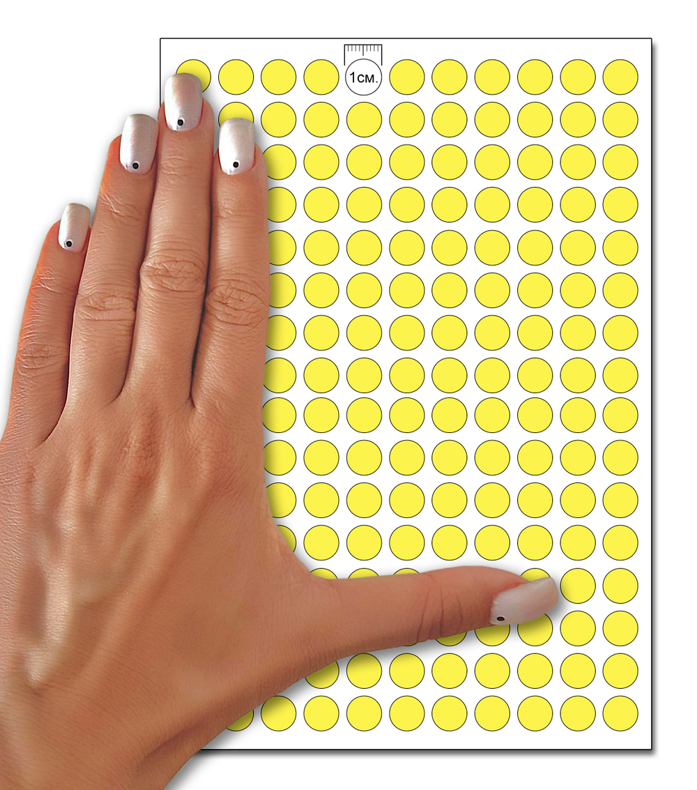 Светло-желтые виниловые наклейки для упаковки и маркировки Policomprint M10, 10 мм. 352 шт.