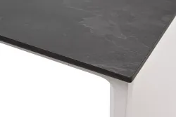 "Малага" обеденный стол из HPL 90х90см, цвет "серый гранит", каркас белый