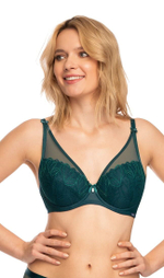 Бюстгальтер пуш-ап Emily с вышивкой (Размер: 75C) (Цвет: изумрудный)