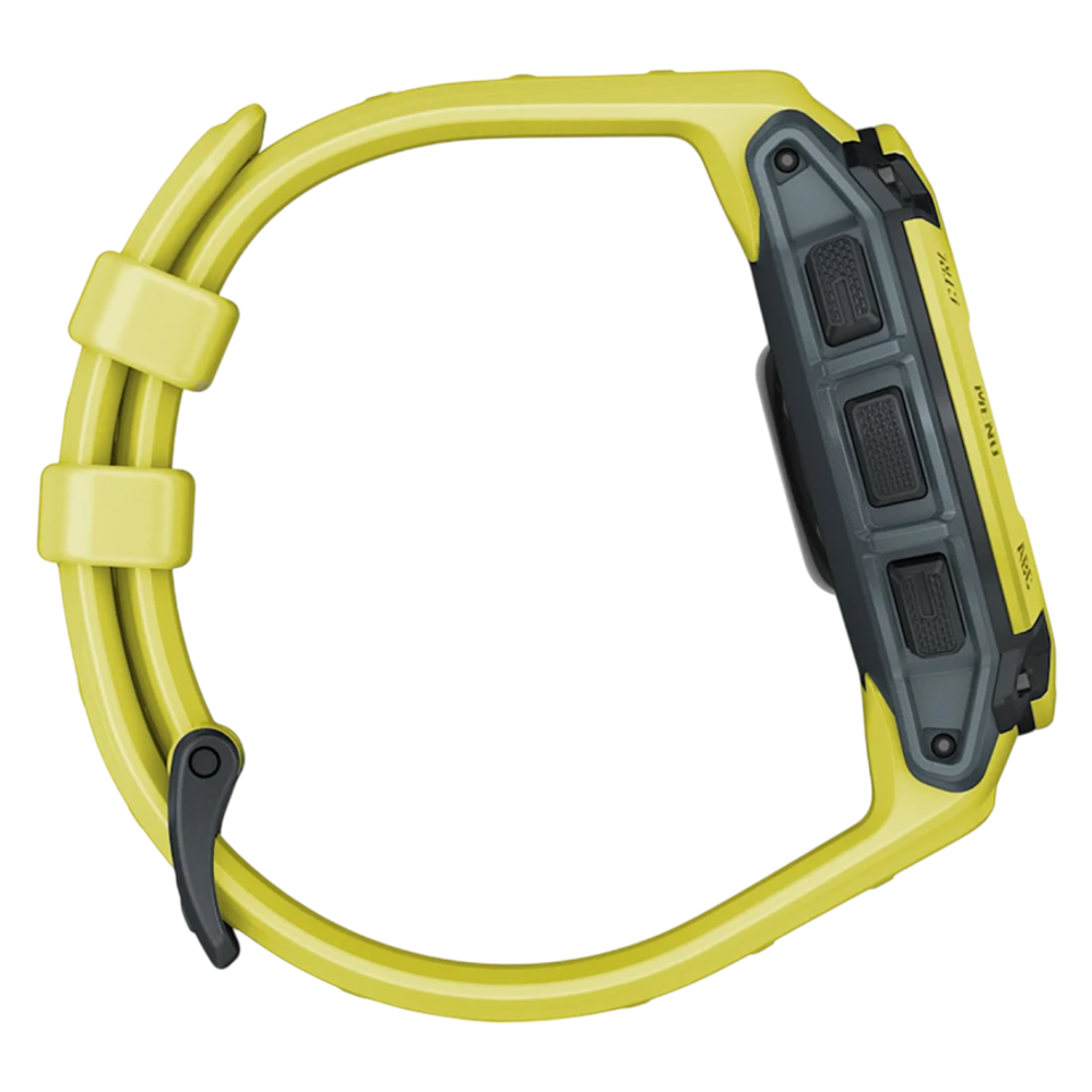 Спортивные часы Garmin Instinct E, 45 мм, силиконовый ремешок цвета «электрический лайм» Безель цвета «электрический лайм». Ремешок с классической застёжкой — на запястье обхватом 132–213 мм