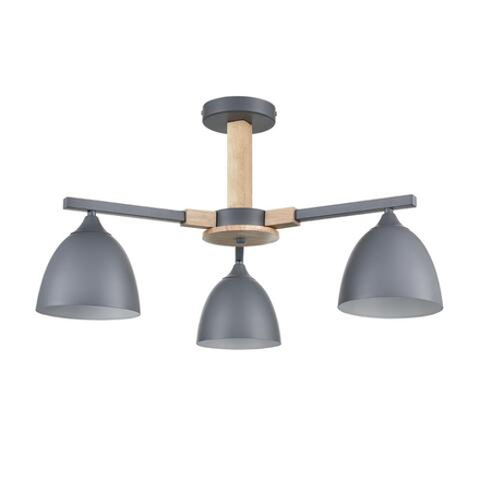 8096/3C MODERNI LN26 339 серый/серый металл, дерево/металл Люстра потолочная Е27 3*60W 220V COLANGE