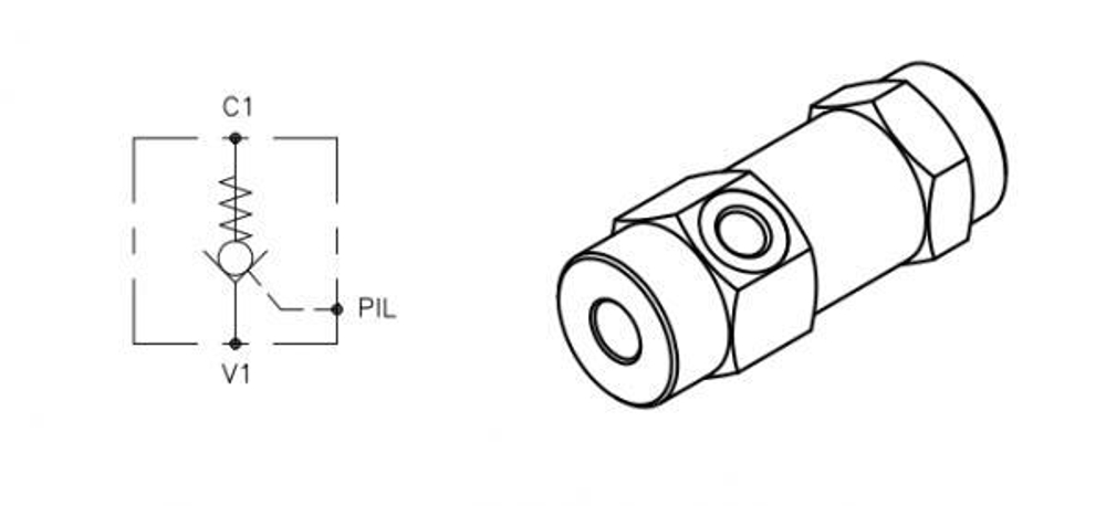 Гидрозамок односторонний 3-х линейный 003.462.OOO G3/8", 30 л/мин, VPBSL