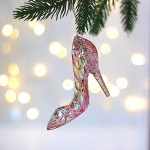 Подвеска «Хрустальная туфелька» 11*7,5 см, Розовый