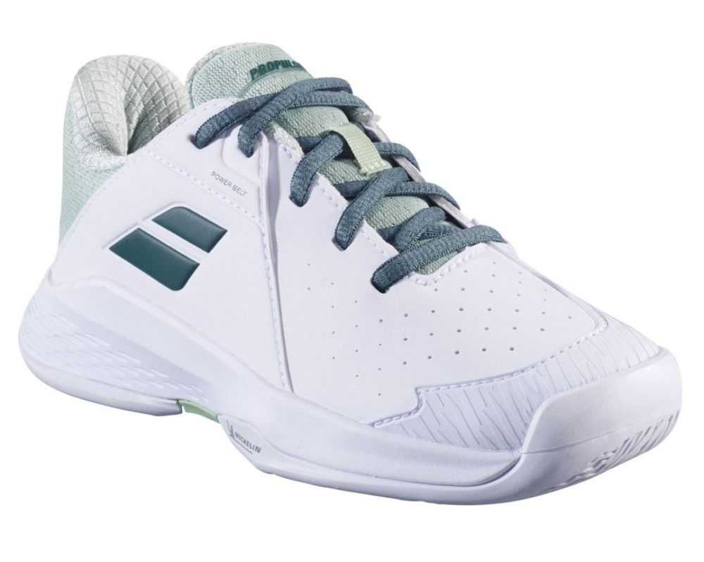 Детские теннисные кроссовки Babolat Propulse 3 Junior Wimbledon All Court - white/dark green