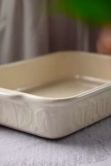 Блюдо для запекания birds of paradise, 36х23 см, кремовое