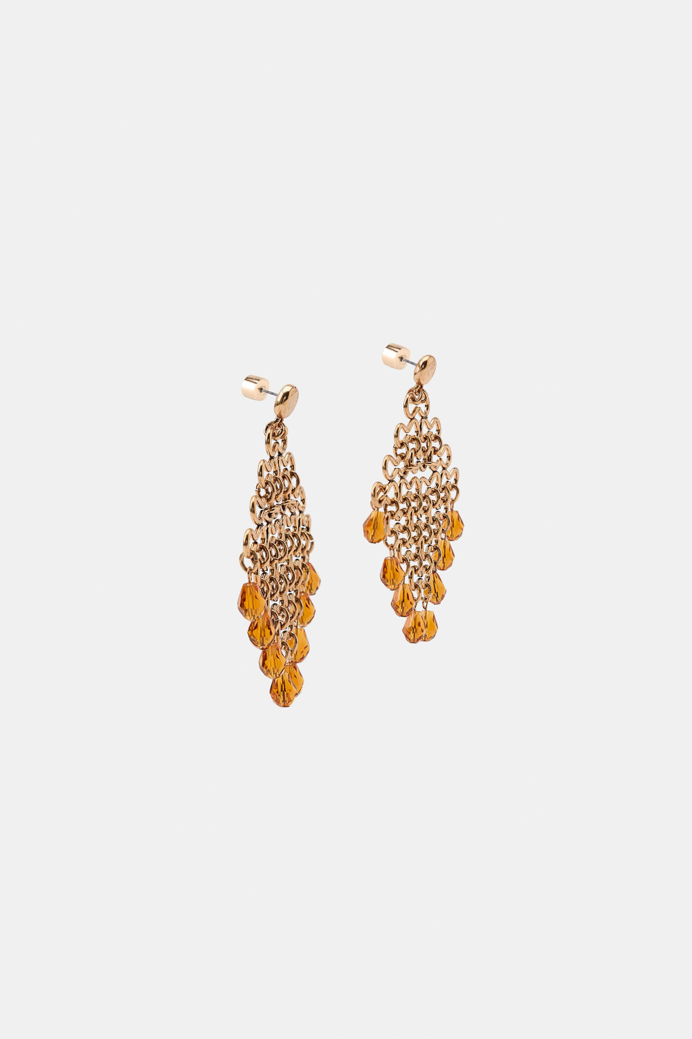 ZARA МЕТАЛЛИЧЕСКИЕ СЕРЬГИ С БУСИНАМИ, ЗОЛОТИСТЫЙ
