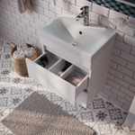 Тумба с умывальником подвесная с ящиками IDDIS Zodiac, белая, 50 см, ZOD5CB0i95K