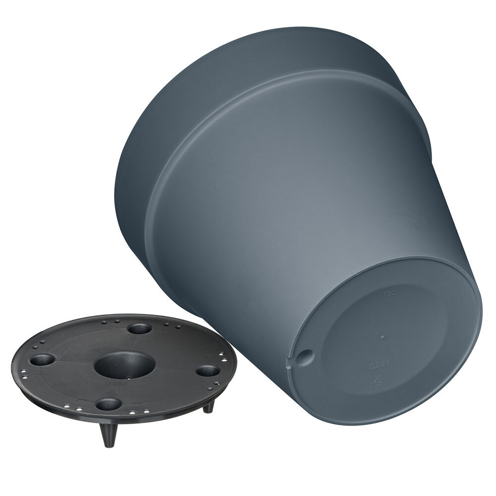 Горшок цветочный Tarragon 10л d280мм, со вставкой (серый)