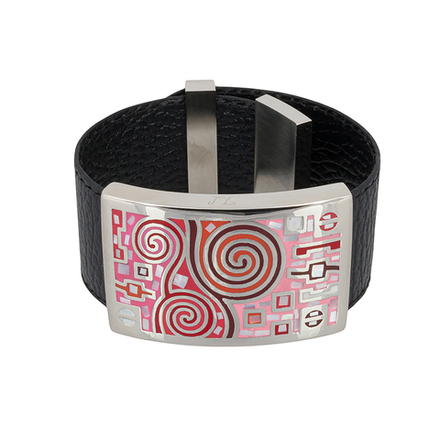 Браслет Fiore Luna на кожаном черном ремешке CB01319-11 R/S