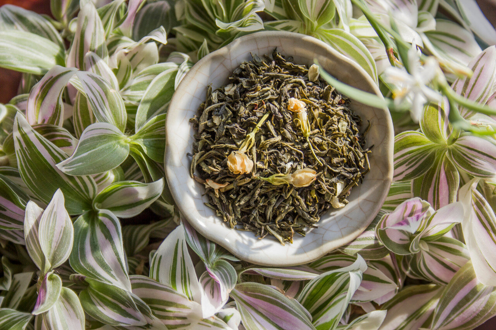 Зеленый чай "Дракон и Феникс", с жасмином, крупнолистовой, 700г, без ГМО и искуственных добавок