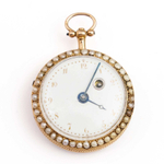 Антикварные золотые женские часы с эмалью