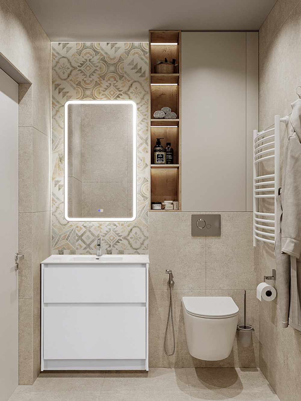 Тумба под раковину BelBagno Kraft 39 80 KRAFT39-800/390-2C-PIA-BO Bianco Opaco