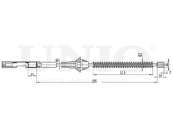 Трос стояночного тормоза UNIO CAB-60022
