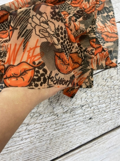 Сетка стрейч Губы