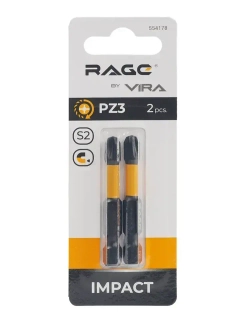 Биты торсионные IMPACT 2 шт S2 PZ3 x 50 мм RAGE by VIRA