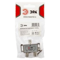 Делитель ТВ ЭРА D-F-01 2 ответвления под F разъём 5-1000 МГц упаковка 1 шт