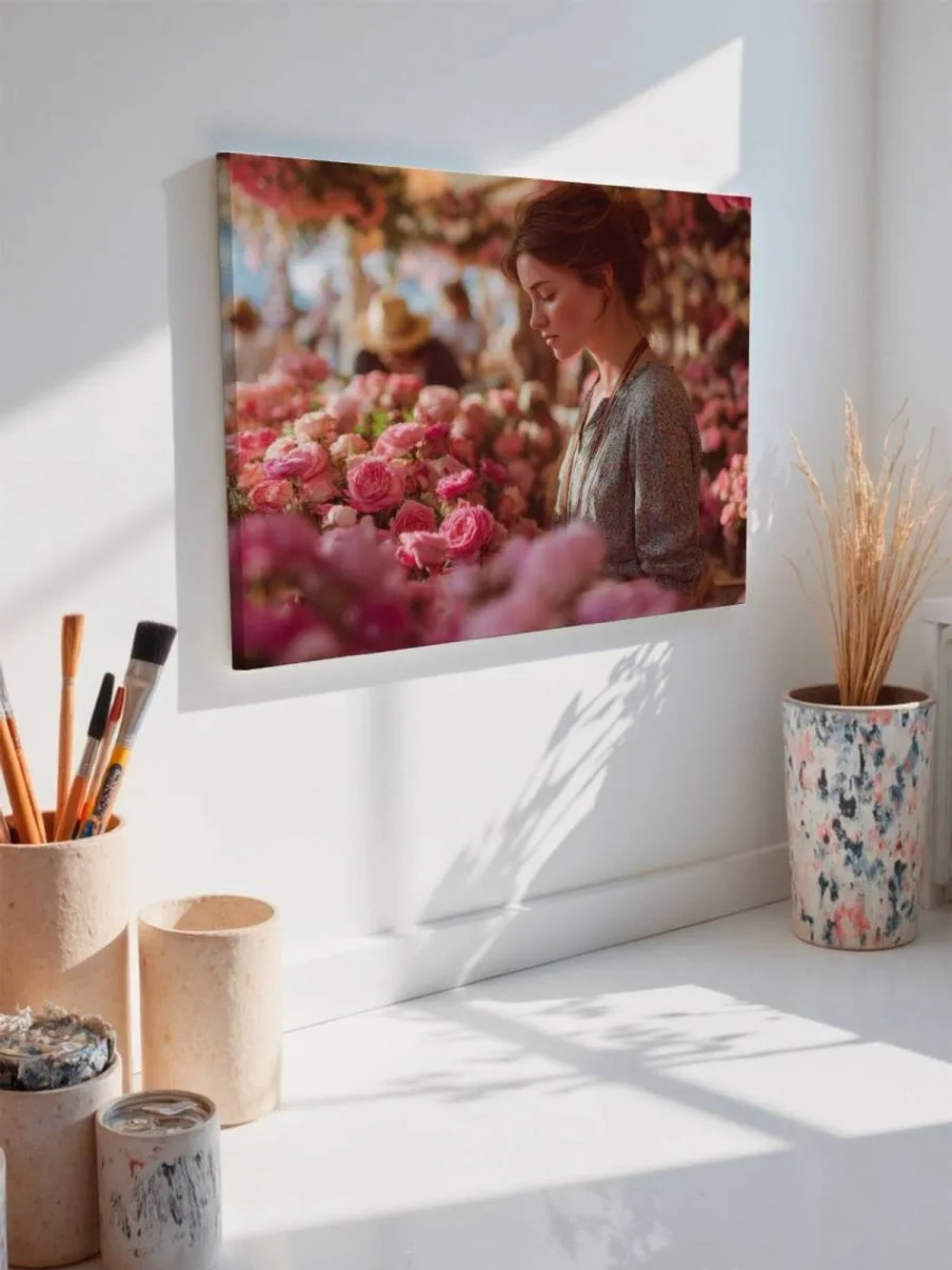 Картина на стену 40 X 50 Девушка с розами