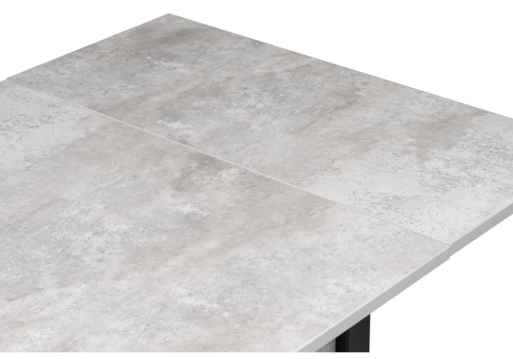 Стол Форли 90(150)х67х77 бетон / черный матовый