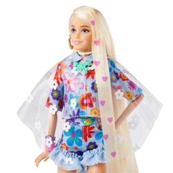 Barbie Extra - модная кукла и домашнее животное + аксессуары № 12 Цветочный набор Светлые волосы HDJ45