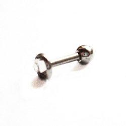 Микроштанга 6 мм для пирсинга ушей с круглым кристаллом 4 мм.  Медицинская сталь. 1 шт