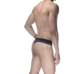 Фиолетовые блестящие мужские трусы-стринги (Размер: L) (Цвет: фиолетовый)