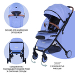 Детская прогулочная коляска Nuovita Giro Lux Denim, Nero / Джинсовый, Черный