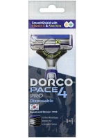 "DORCO PACE 4 PRO" Станок для бритья одноразовый (4 лезвия)