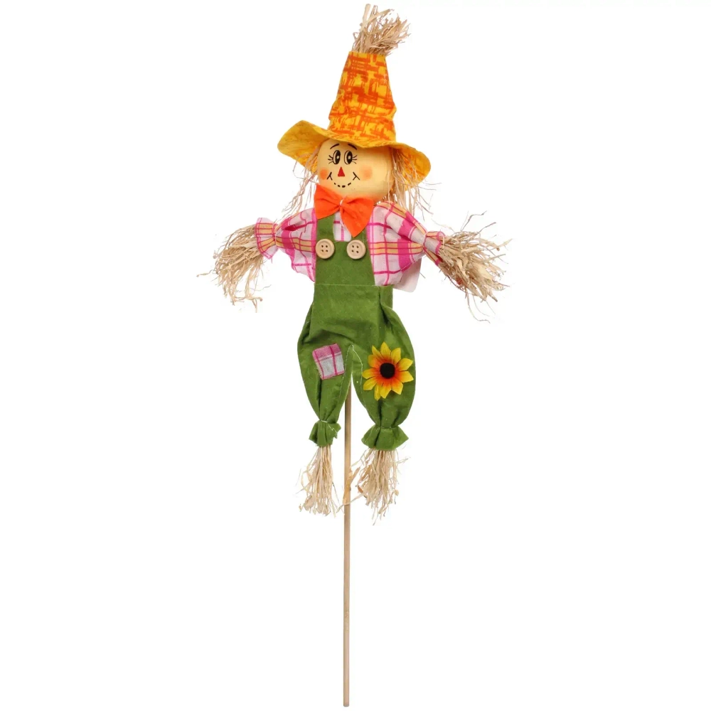 Фигура садовая «Пугало - Джек» в салатовой шляпе 32 (50) см ДоброСад